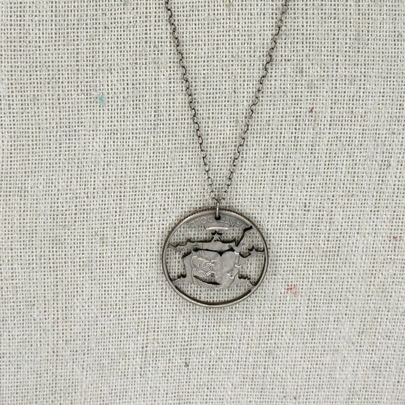 Tennessee State Quarter Cut Out Musical Heritage Coin Necklace Unique ✨ - Picture 4 of 14